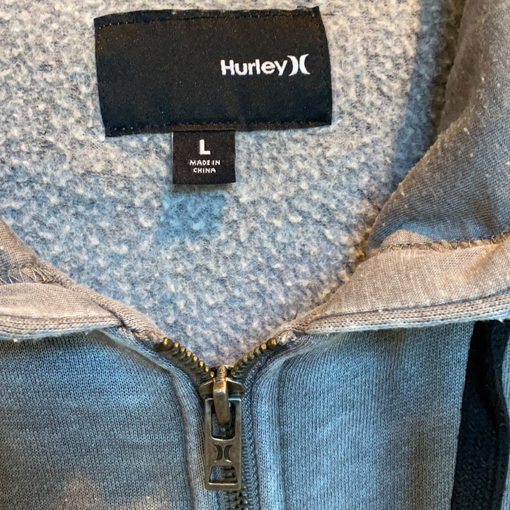 Hurley men’s large zipper hoodie turquoise gray - Picture 3 of 7